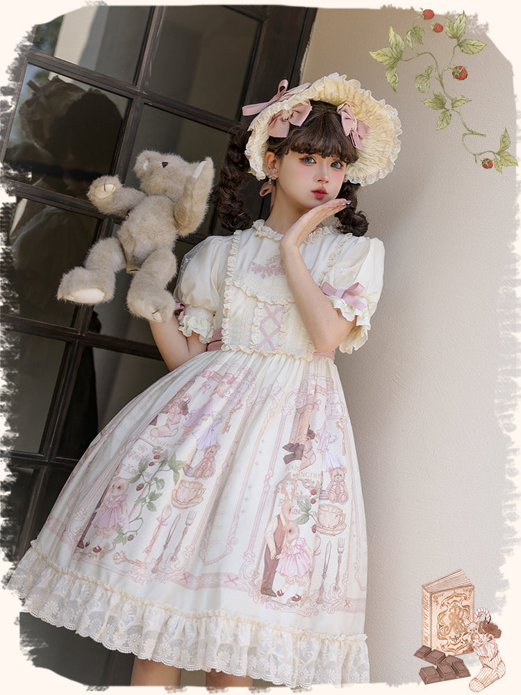 3 Puppets~Rabbit Kingdom~Sweet Lolita JSK and OP Suit   