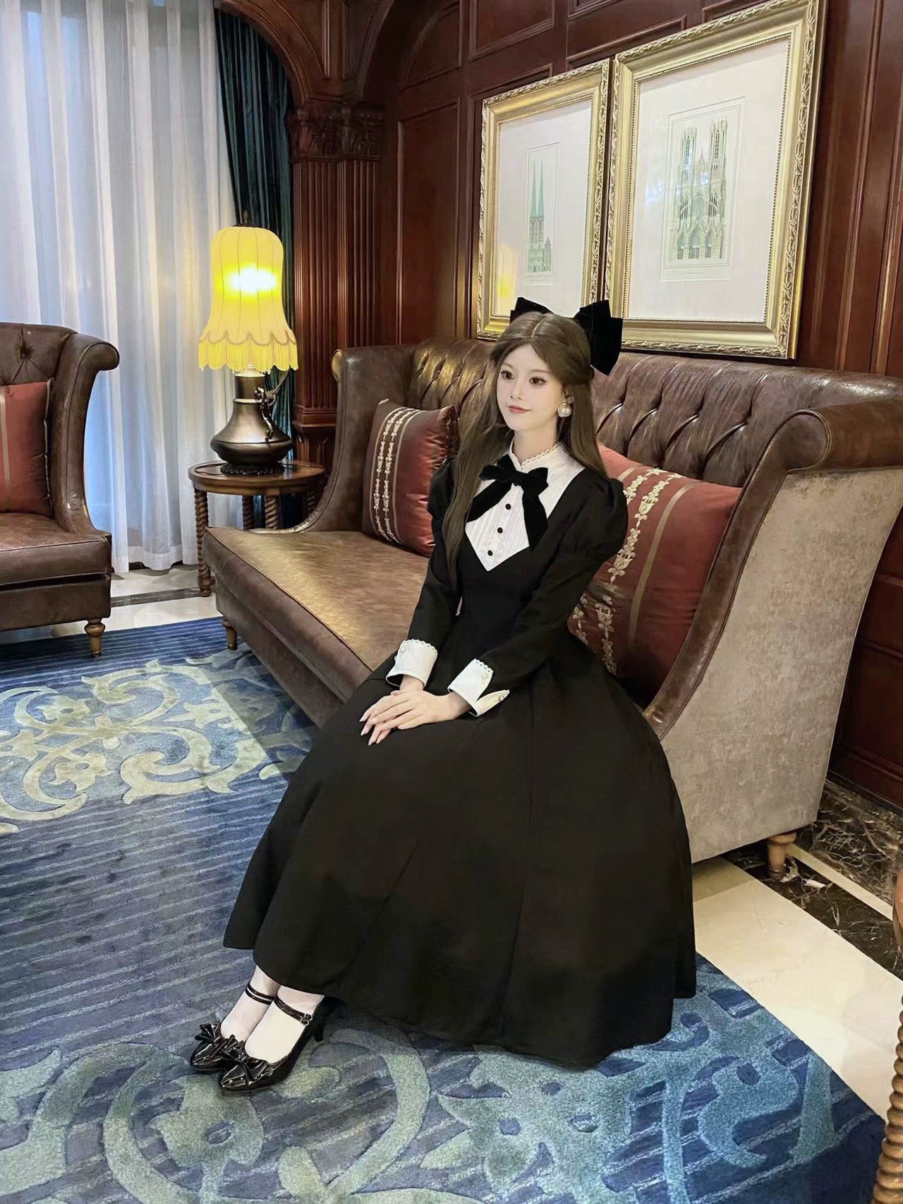 Sicily Original Design - Donia Miss - Classic Lolita Faux Two-piece OP Dress, Back Zipper 44230:798948