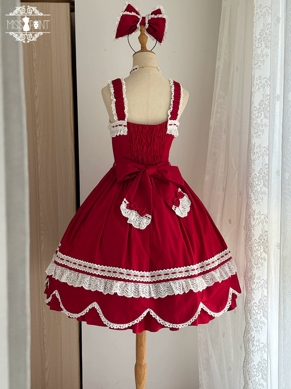 Vintage Petal Rabbit - Cotton Old School Lolita JSK Dress With Petal-Shaped Hem 43136:769652