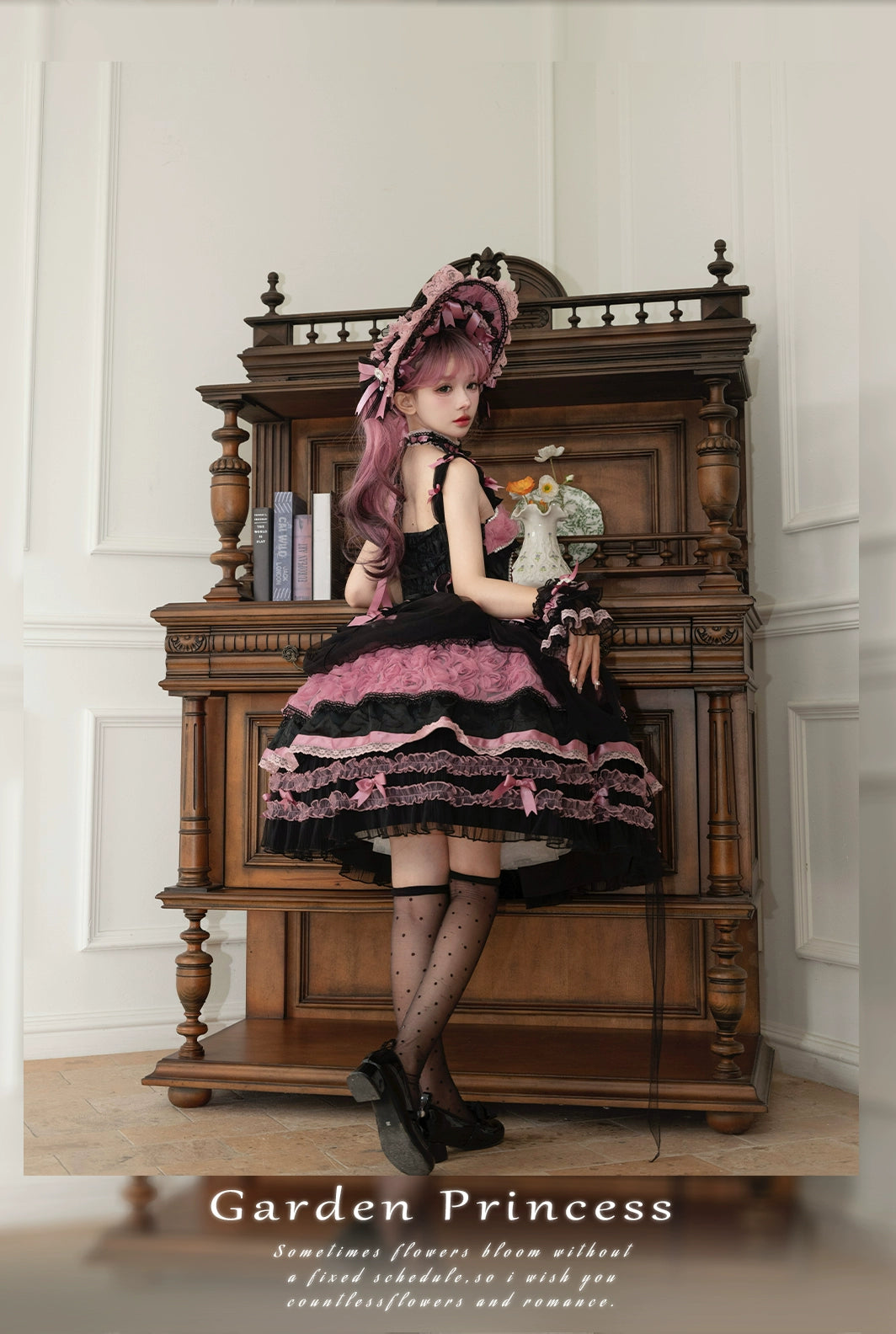 MieYe~Flowers Song~Classic Lolita JSK Dress Fishbone Dress with Tiered Skirt