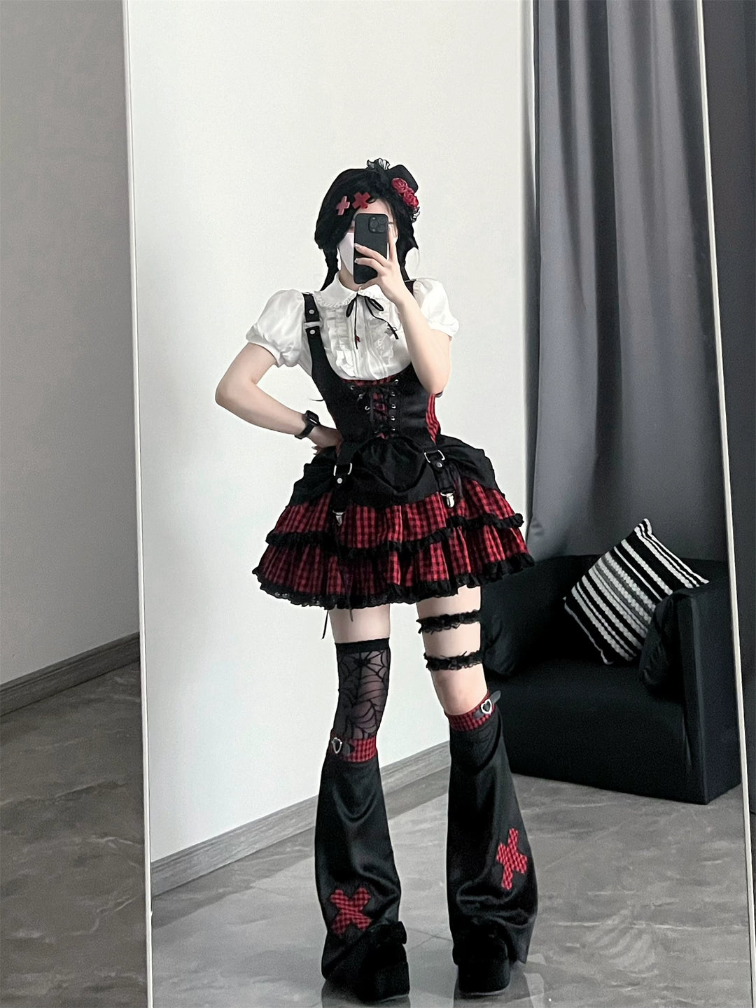 Xiaoxin~Rebel Sweetheart American College Sweet and Spicy Set Idol Lolita Dress   