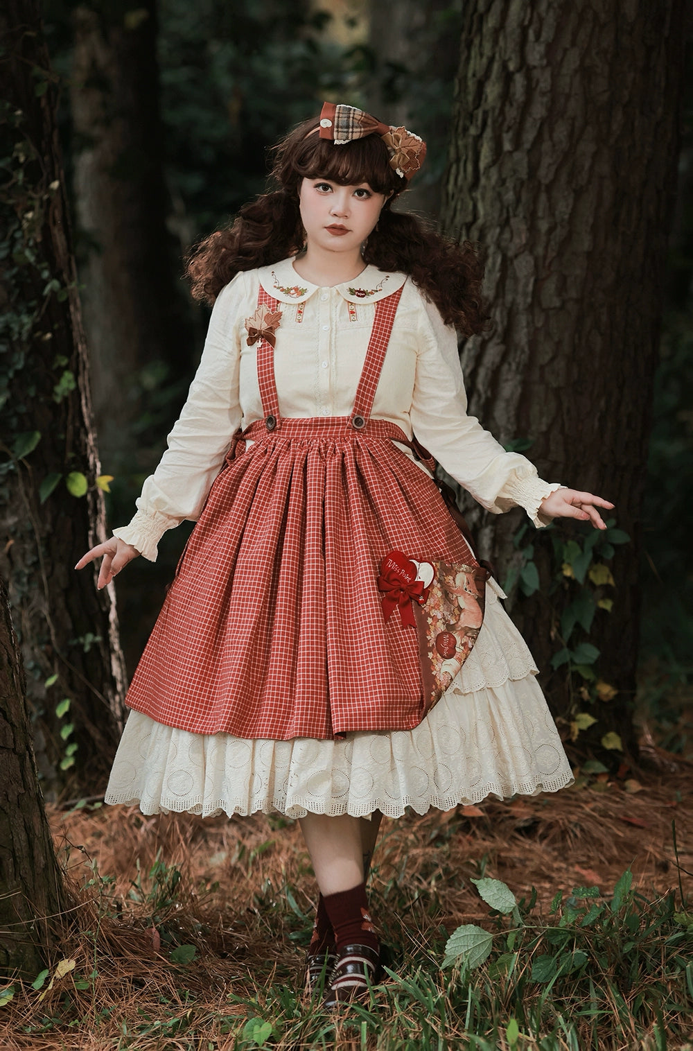 (BFM)Miss Point~Customized Lolita Skirt Embroidery Lace Cotton Lolita Skirt 31828:370822