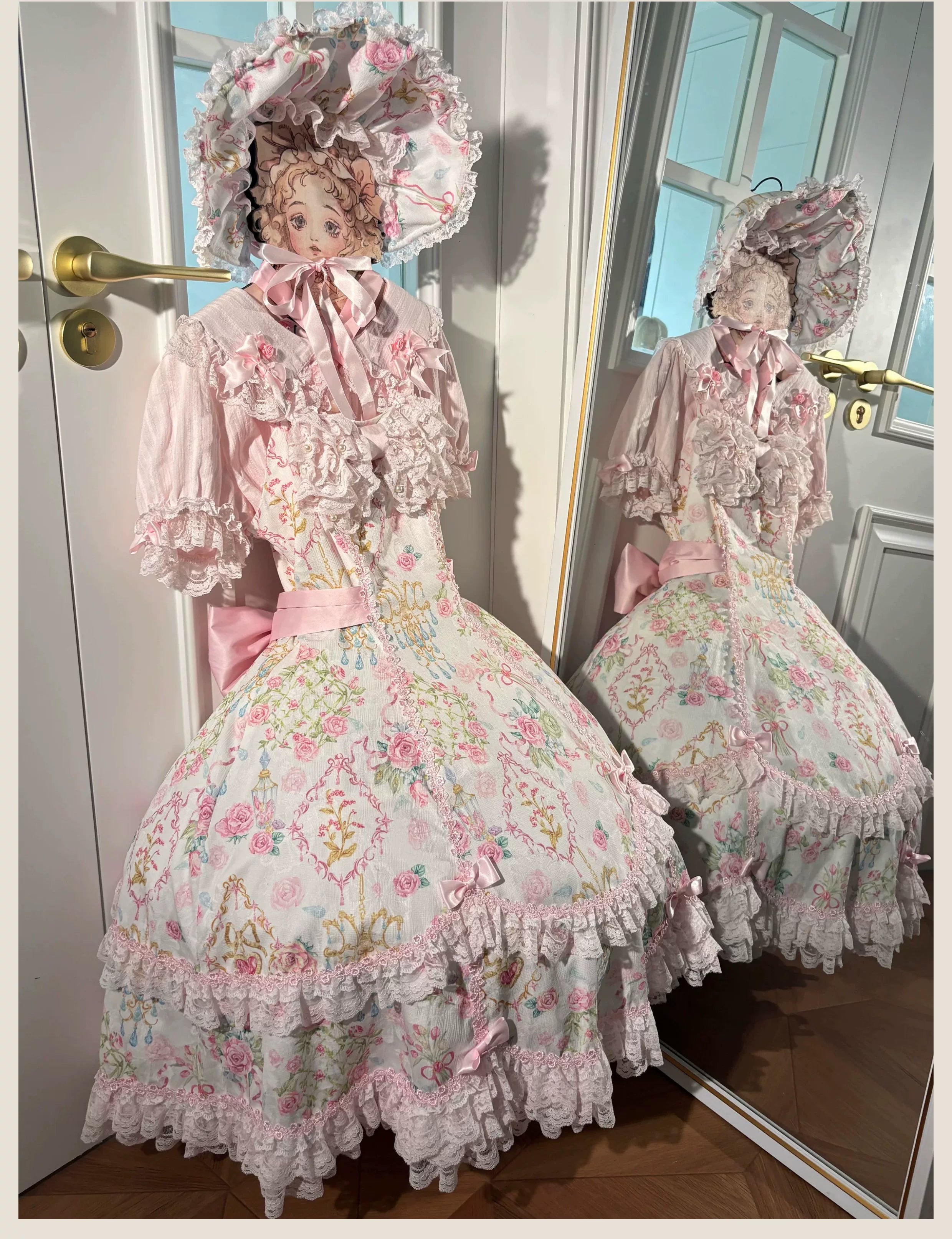 Spring 2025 - Floral Old School Lolita JSK Dress, Lace Trims