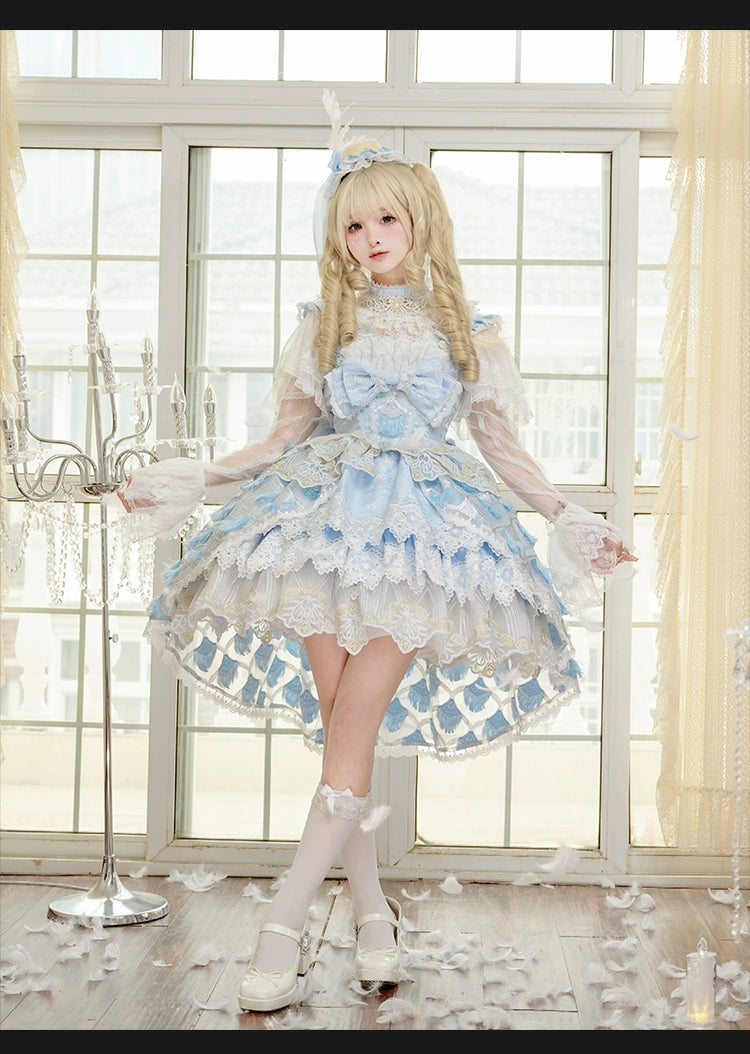 Mewroco~Peacock Feather~Sweet Wedding Lolita JSK Dress Set   