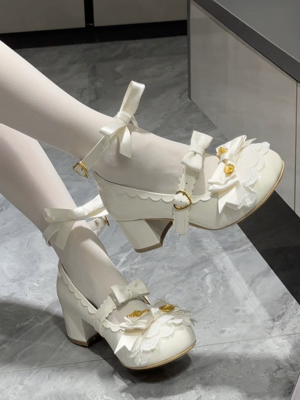 Beauty Bunny - Mousse Roll - Sweet Lolita Heel Shoes, Round Toe