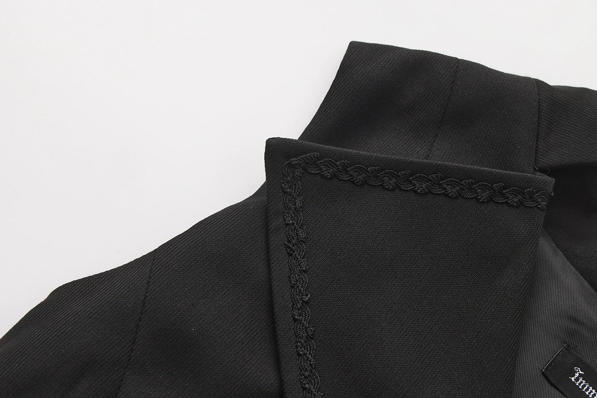 Immortal Thorn - Silent Agent - Ouji Lolita Black Vest Coat 44150:796643