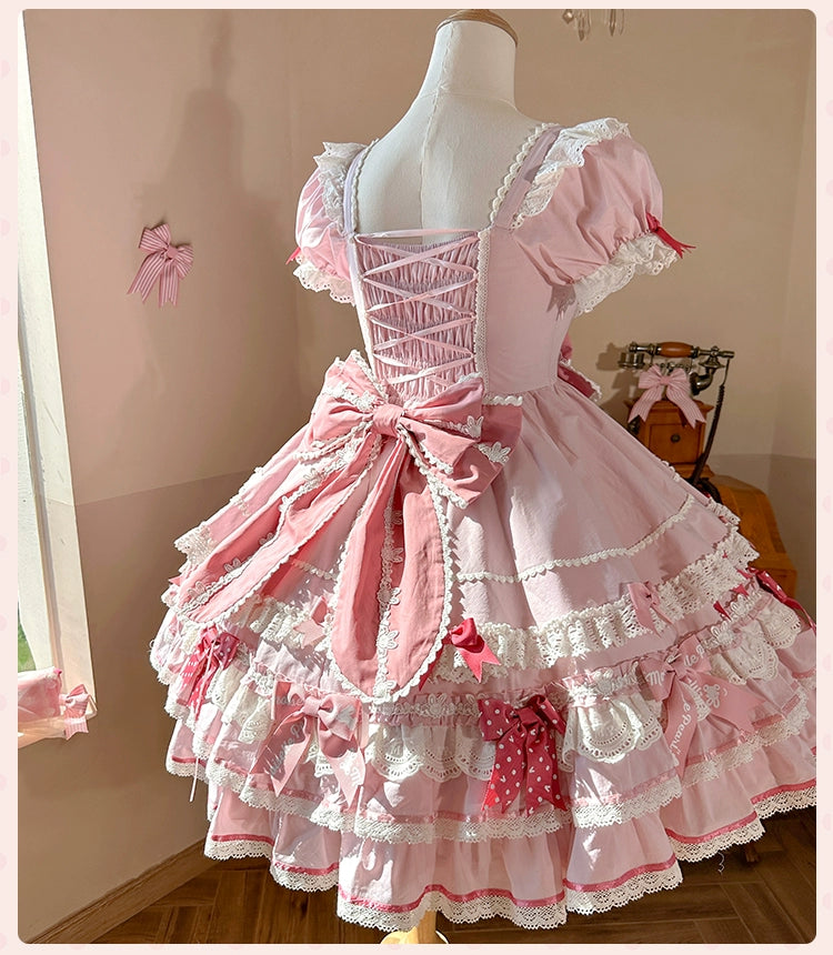 Mademoiselle Pearl~Bow Rabbit~IP Collab Sweet Lolita OP in Multiple Styles 43054:763926
