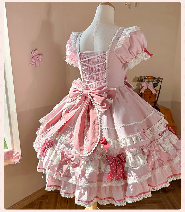 Mademoiselle Pearl~Bow Rabbit~IP Collab Sweet Lolita OP in Multiple Styles 43054:763926