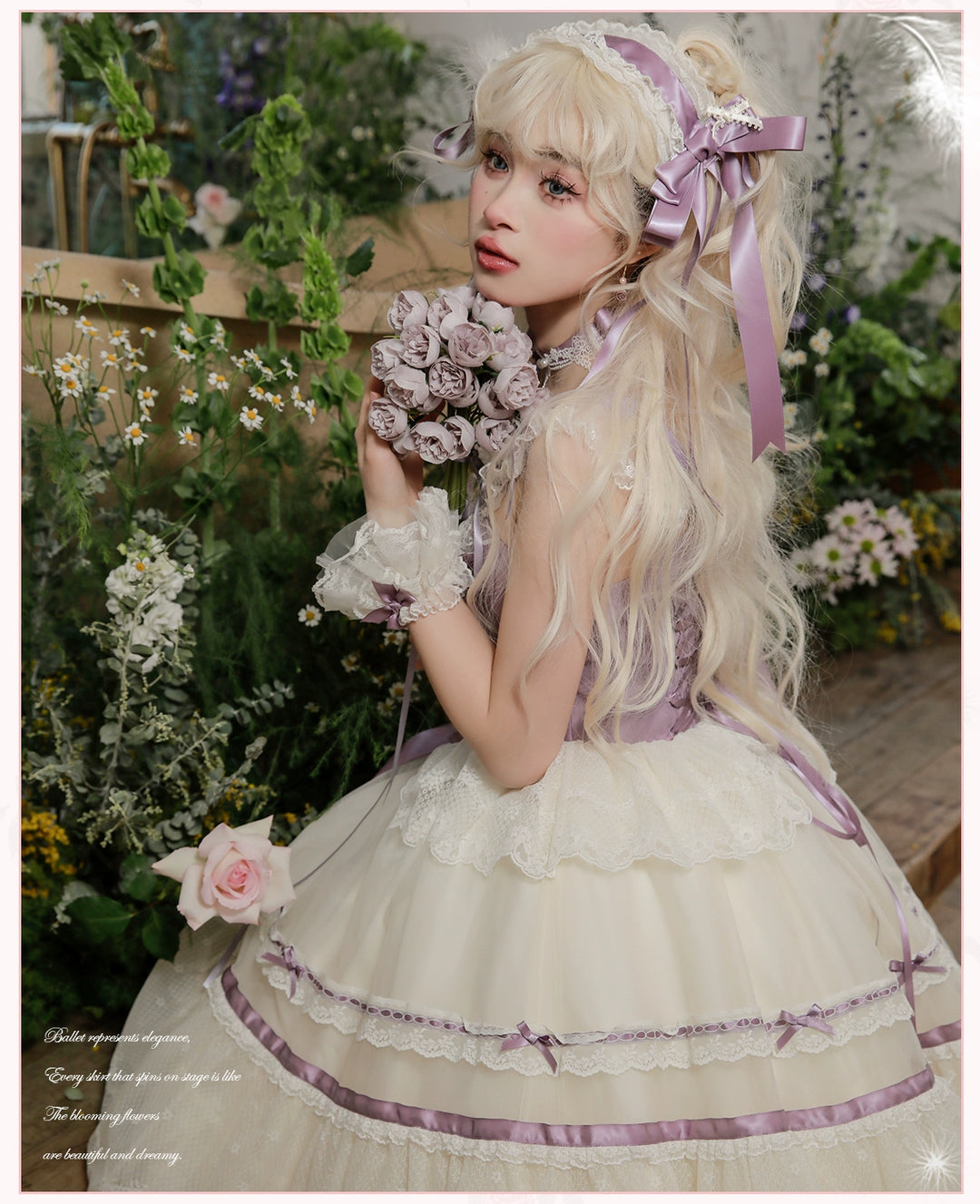 Flower and Pearl Box~Silk Ballet~Wedding Lolita JSK Dress Princess Bridal Dress 34050:442746