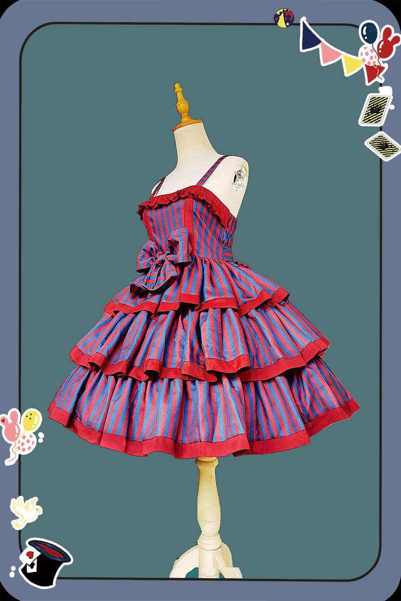 Infanta~Cloth Cat~Kawaii Lolita JSK Multi-Color Tiered Ruffles Dress 42774:753084