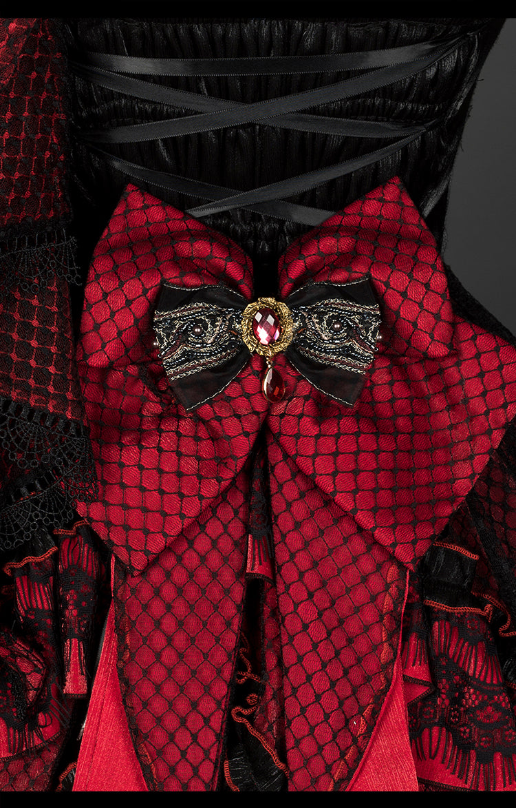 Yupbro~Astoria~Black Red Gothic Lolita JSK Outfit in Dragon Design