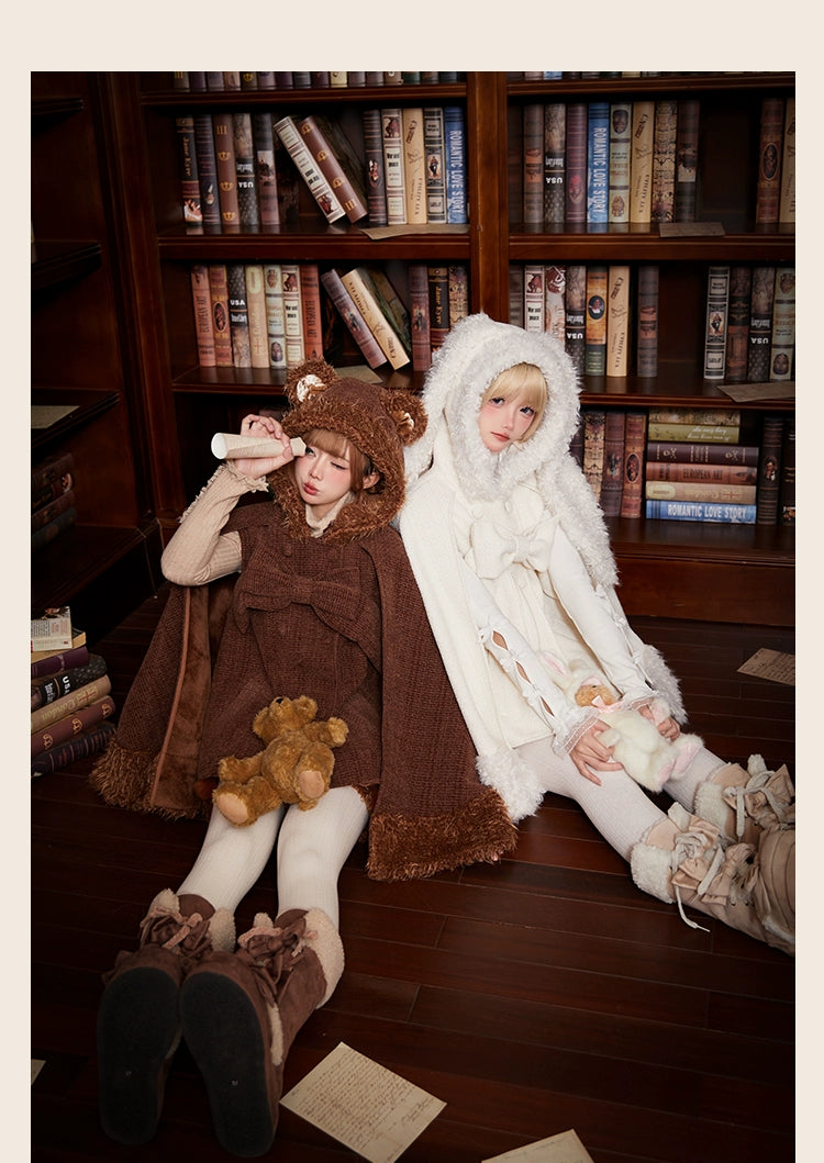 Tan Tuan~Rabbit & Bear~Winter Kawaii Lolita Cape and Shorts