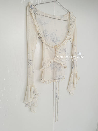 (BFM)POSHEPOSE~Daily Lolita Shirt Ballet Cardigan Shirt XS Magnolia 