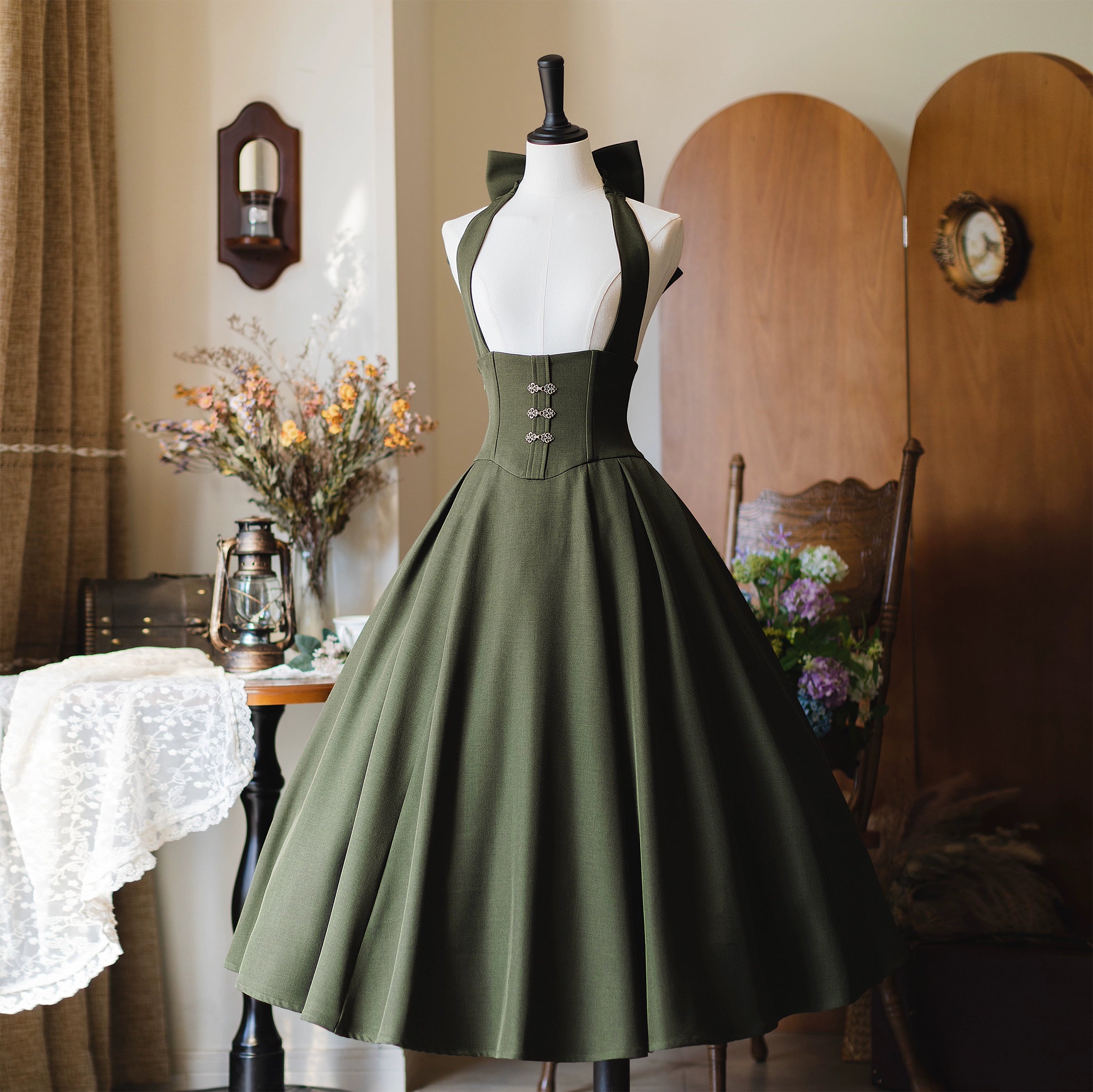 Forest Wardrobe - Vintage Lolita Fishbone Halter SK, Autumn Jacket 39620:634322