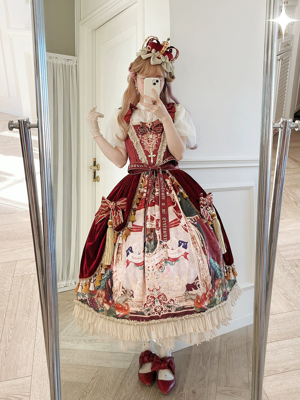 Miss Point~Kaleidoscope~Retro Lolita Dress Oil Painting Print JSK Dress Customized 35394:488276