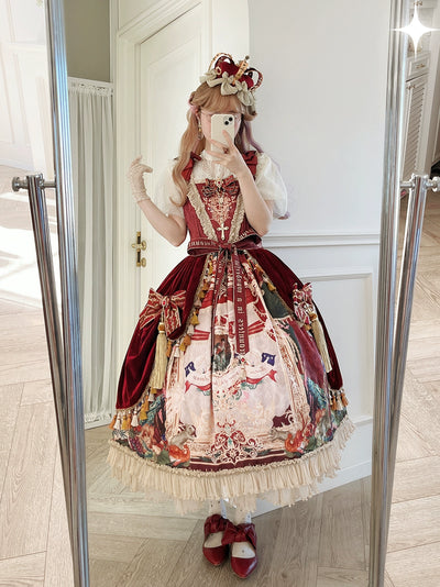 Miss Point~Kaleidoscope~Retro Lolita Dress Oil Painting Print JSK Dress Customized   