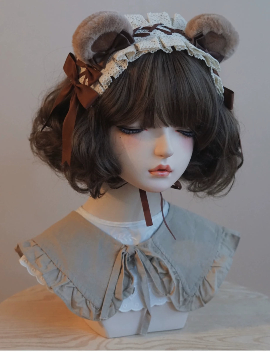 (BFM)Besozealous~Handmade Lolita KC Animal Ear Coffee Hairband   