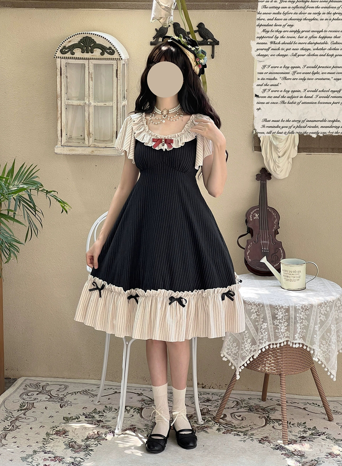EESSILY~Cotton Plus Size Lolita OP Dress With Pockets & Detachable Bra Pads 43277:773502