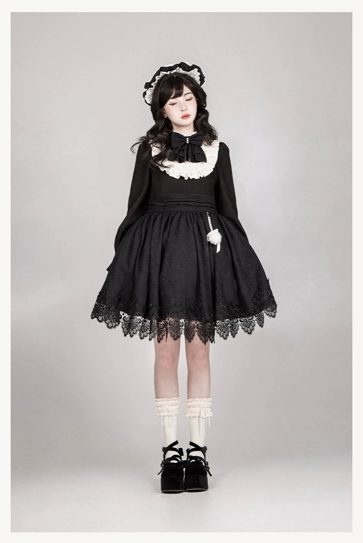 With PUJI~Twilight Choir~Twin Lolita OP Suit Loose Version Dress with Apron 41704:712504