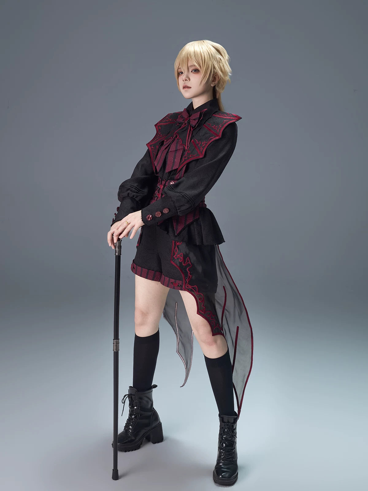 Devil's Convention - Ouji Lolita Prince Outfit Set, Bat Trailing 45744:860957