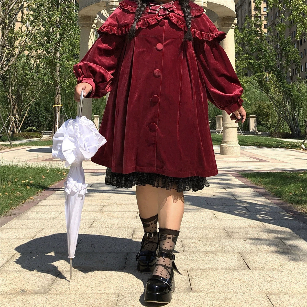 Dark Star Island~Winter Lolita Cape Velvet Antique Lolita Coat 32870:394850