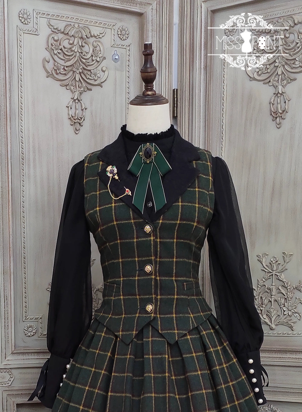 (BFM)Miss Point~Rose~Elegant Lolita Pliad Print Vest Customized 32510:385532