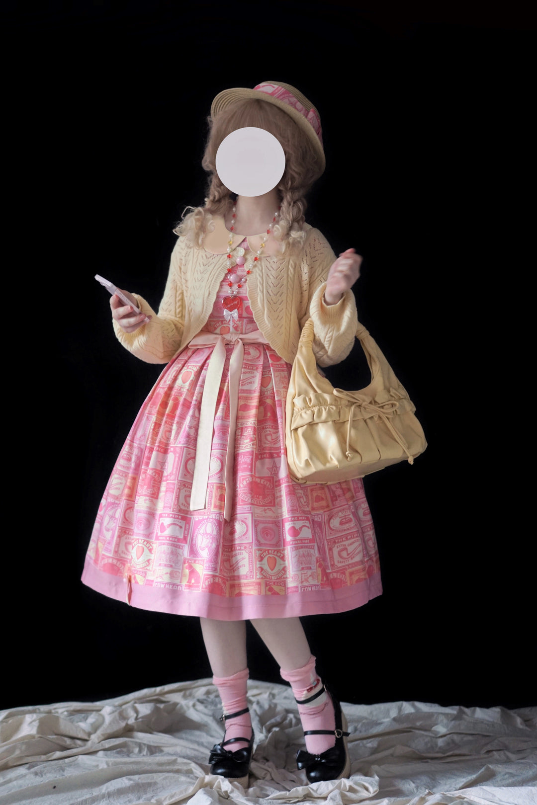 Miss Cube - Antique Label - Retro Lolita OP Dress Short Sleeve Dress 35660:498658