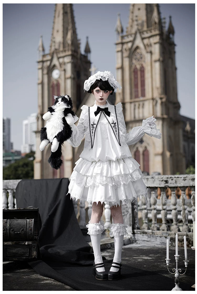 Dawn Bell & Dusk Song - Gothic Lolita Velvet OP Dress, Back Zipper