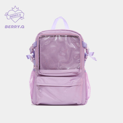 BerryQ~Back Pain~16-inch Shoulder Backpack Nylon Schoolbag Purple  