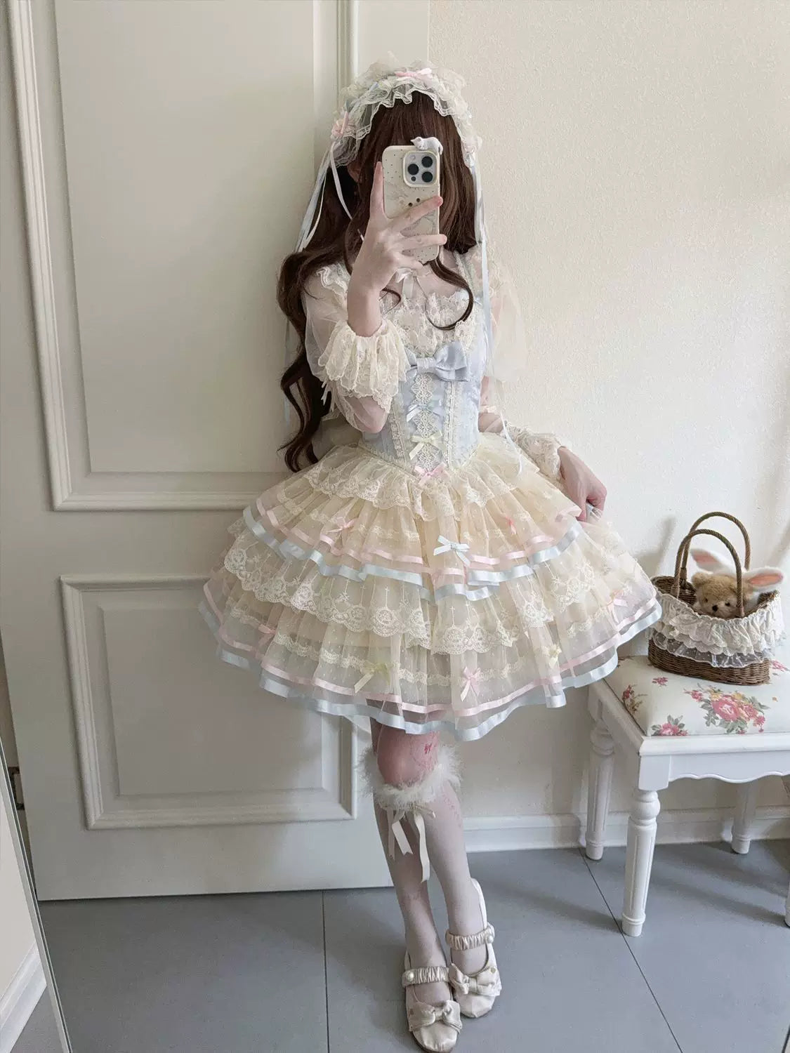Butterfly Ballet - Sweet Lolita JSK Dress, Layered Tulle Hem