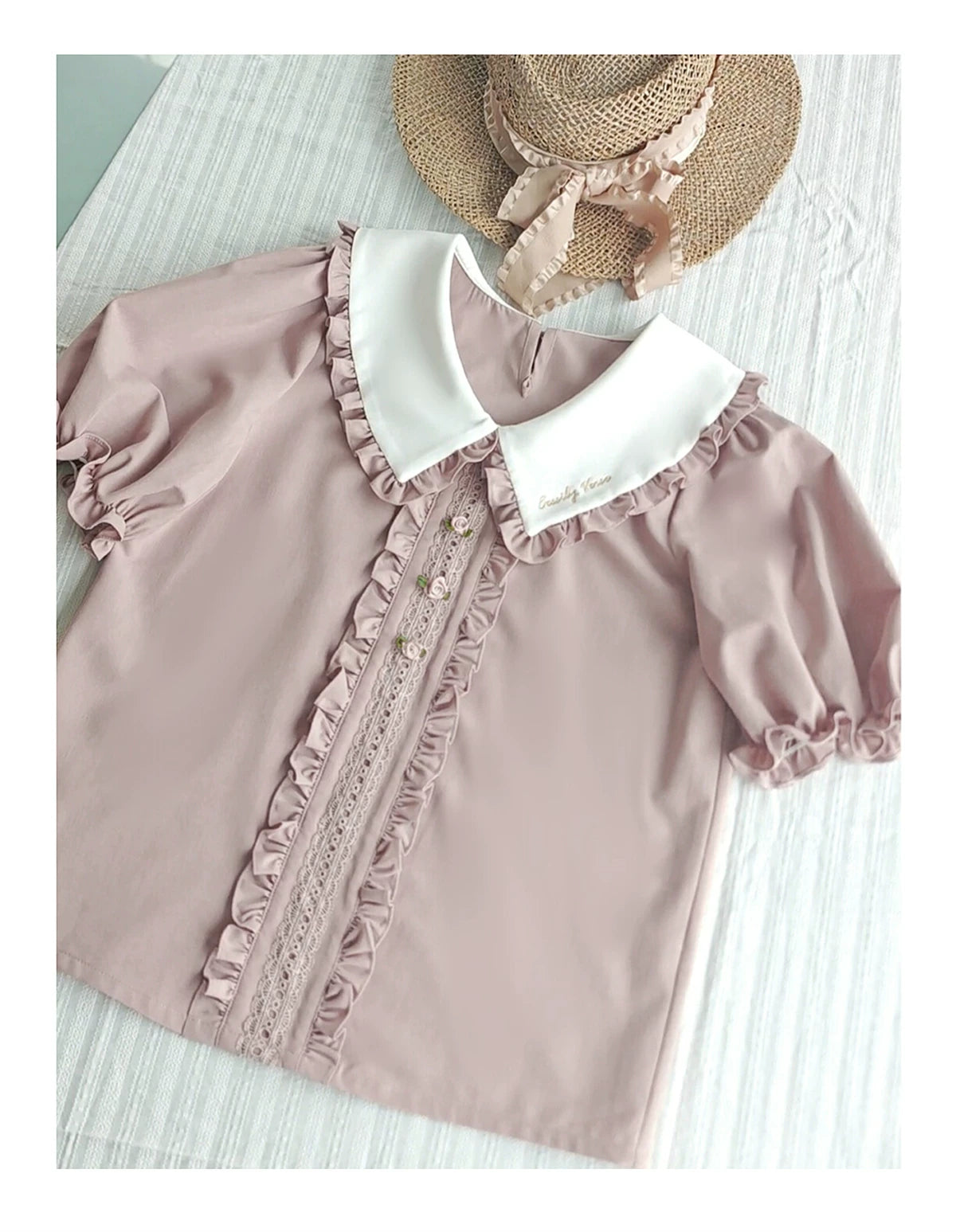 Little Florist - Classic Lolita Salopette Dress & Blouse Set, Tulip Embroidery (3XL L M S XL) 45833:864201