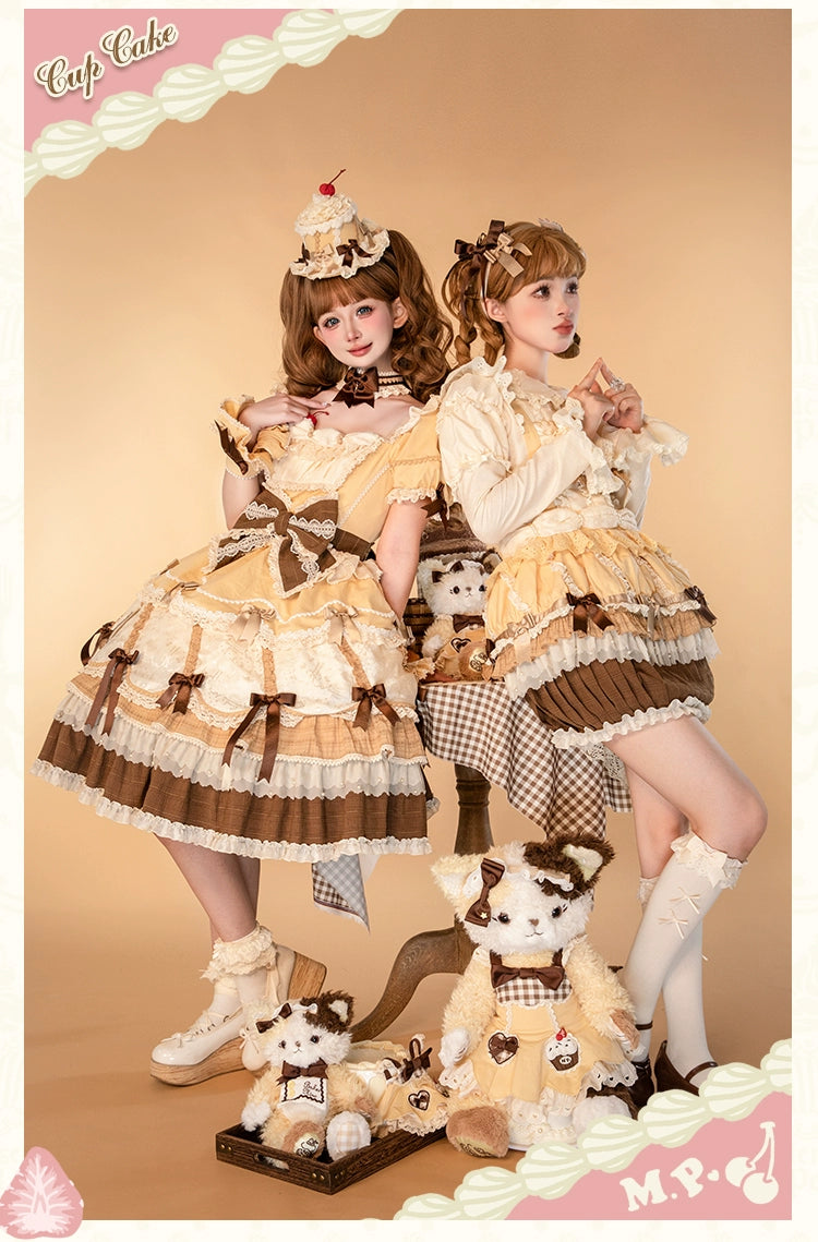 Mademoiselle Pearl~Cup Cake~Sweet Lolita OP Dress Kawaii Lolita JSK SK   