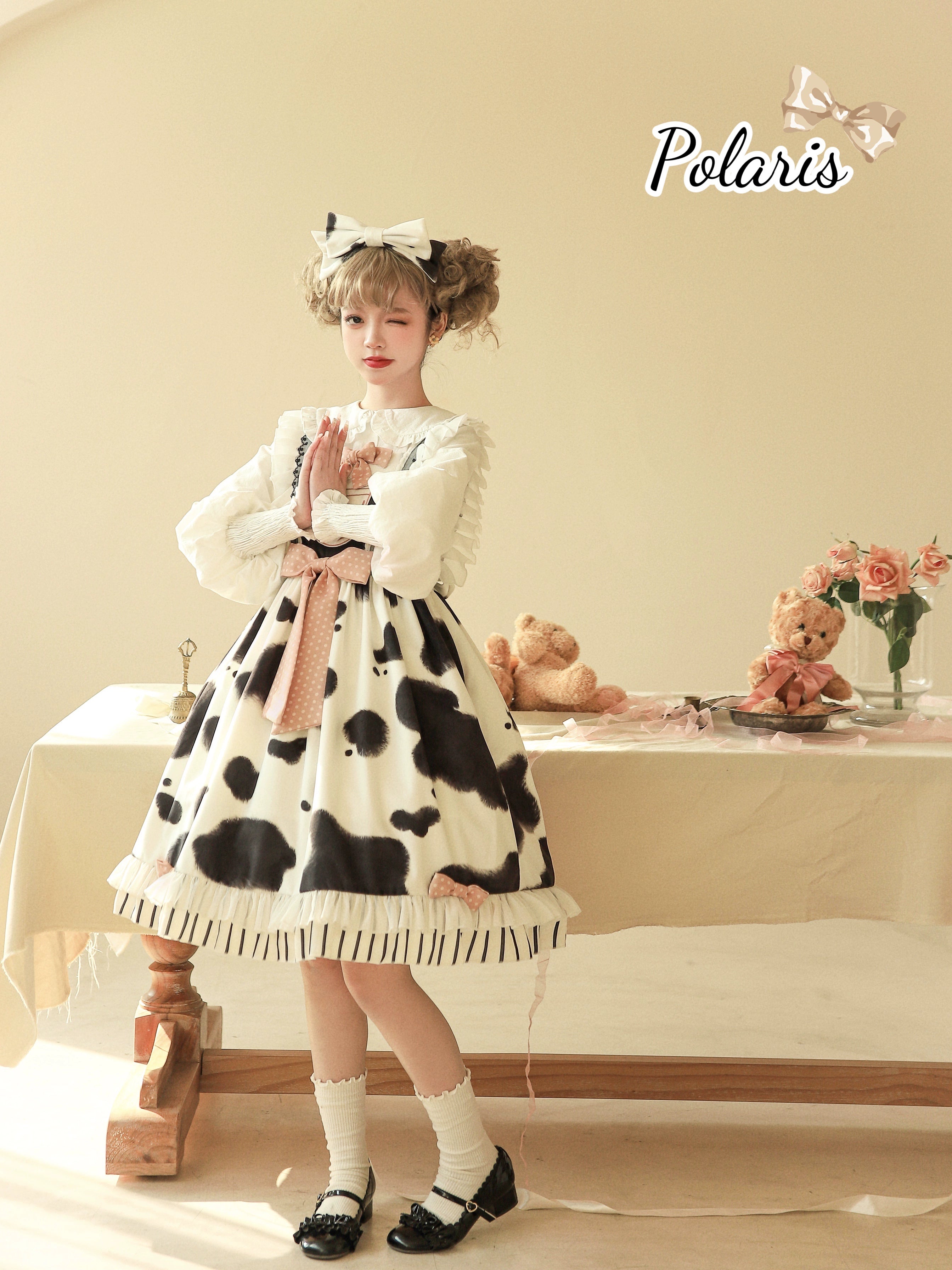 Polaris Lolita - Milky Dango - Cow Spot Kawaii Lolita JSK, Side Pockets 44304:803809
