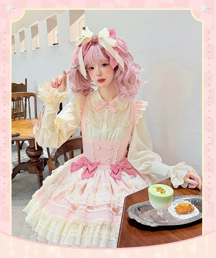 Sakurahime~Cupid Overture~Sweet Pink Lolita Jumper Dress Bust-Supporting JSK