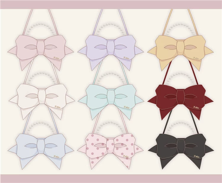 To Alice~Cute 3D Bow Lolita Bag Pearl Crossbody Handbag   