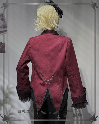 (BFM)CastleToo~Coffin of Pilgrimage~Ouji Lolita Shirt Pants Suit Medieval European Prince Suit   
