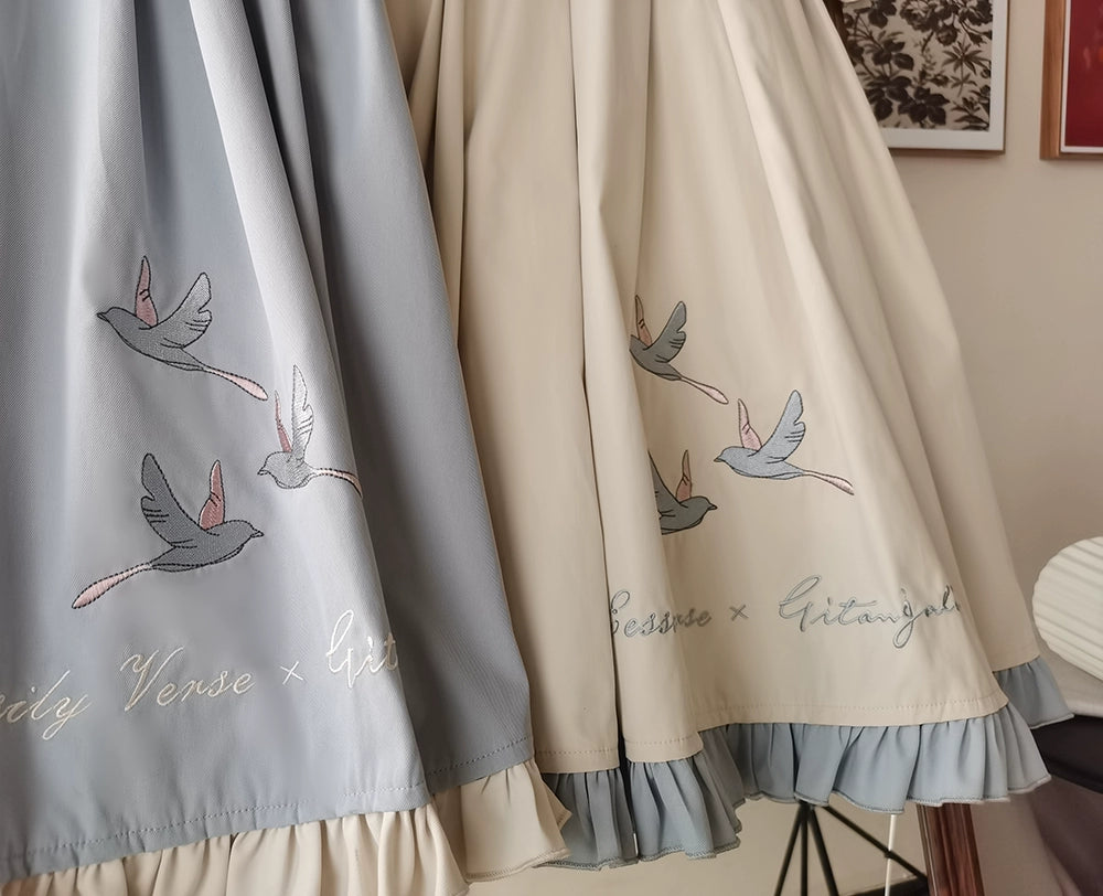 EESSILY~Flying Bird~Plus Size Elegant Lolita JSK Dress With Bird Embroidery 43278:773445