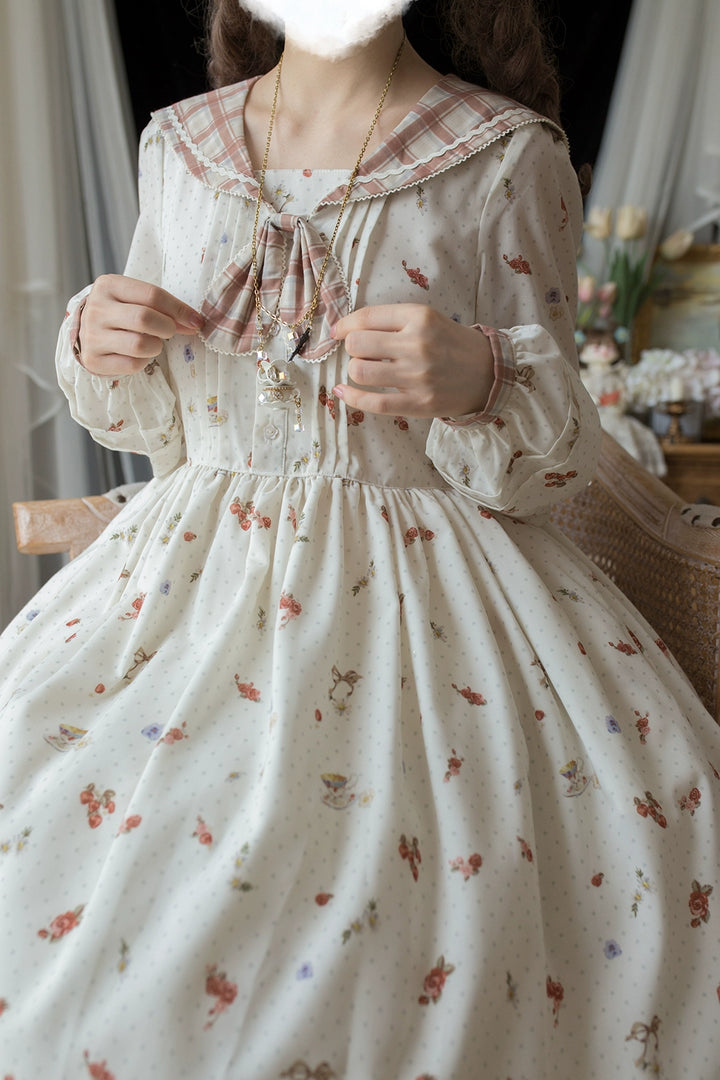 Miss Point~Sweet Lolita OP Cute Lolita Dress With Sailor Collar   