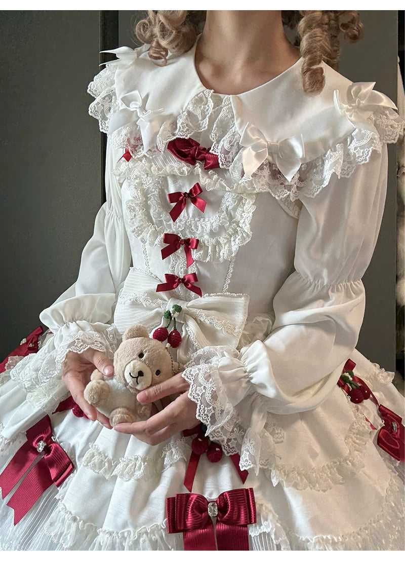 Creamy Candy - Ruffled Hem Sweet Lolita Blouse, Peter Pan Collar