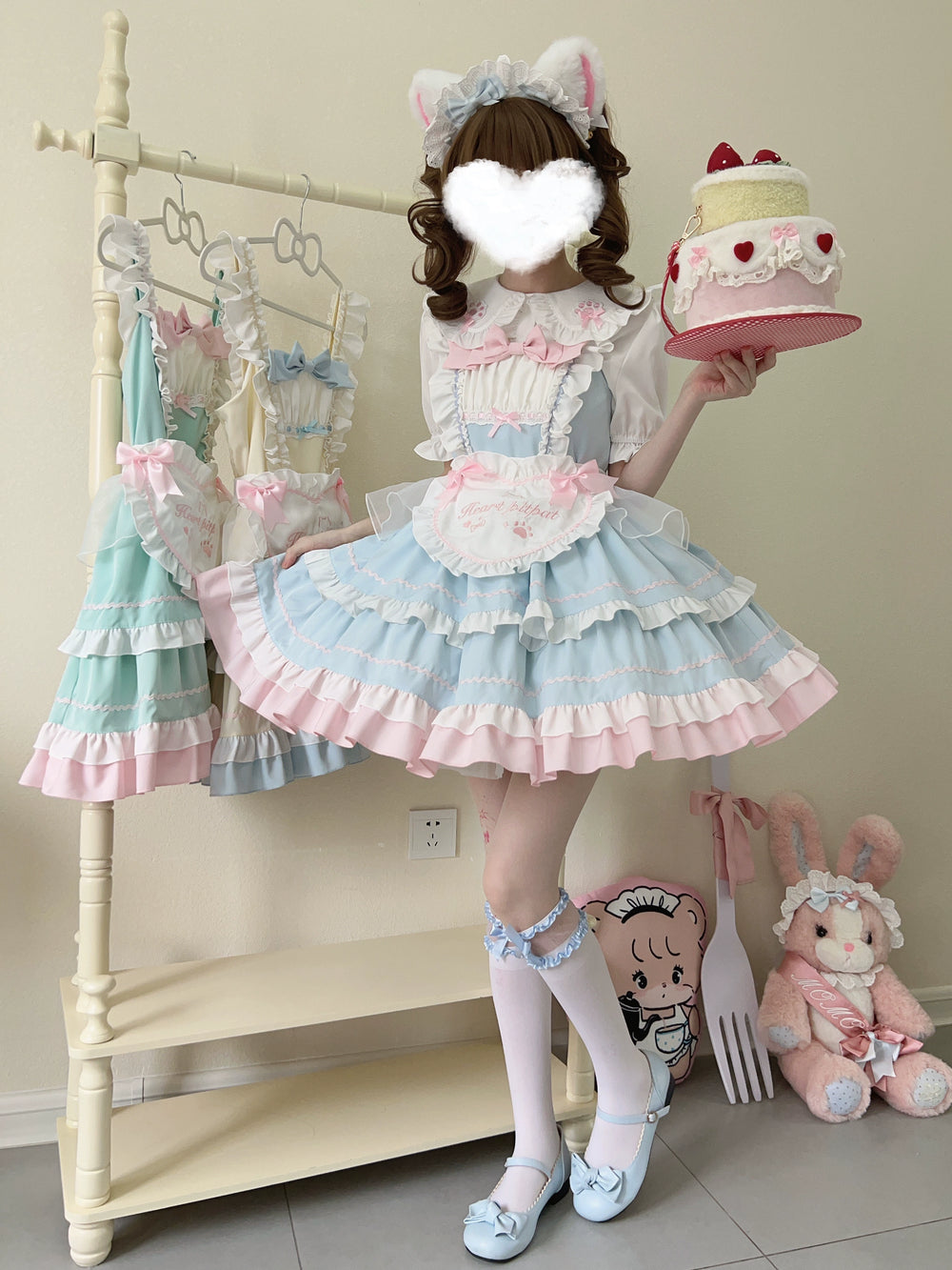 Sugar Girl~Cat Ear Tale~Sweet Lolita Jumper Dress Suspender Dress