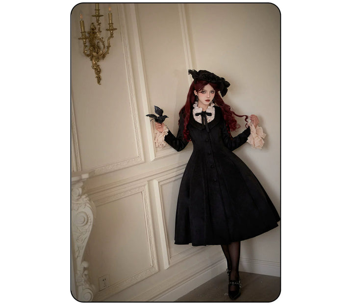 Susin Lolita~Moonlit Rose~Gothic Lolita OP Dress Winter Wool Lolita Overcoat   