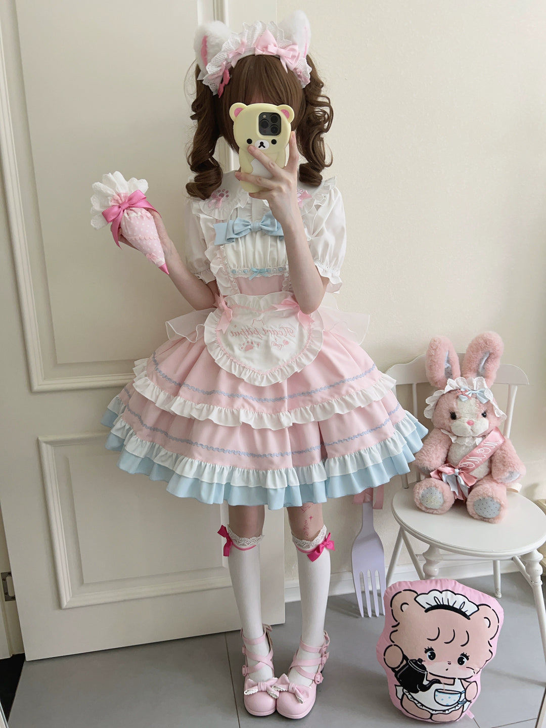 Sugar Girl~Cat Ear Tale~Sweet Lolita Jumper Dress Suspender Dress   