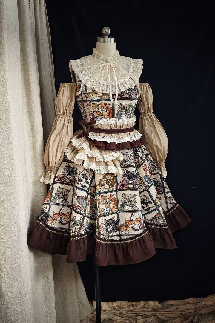 (BFM)Mukumuro~Goblin~Floral Wall Lolita JSK Dress Retro Vest Dress   