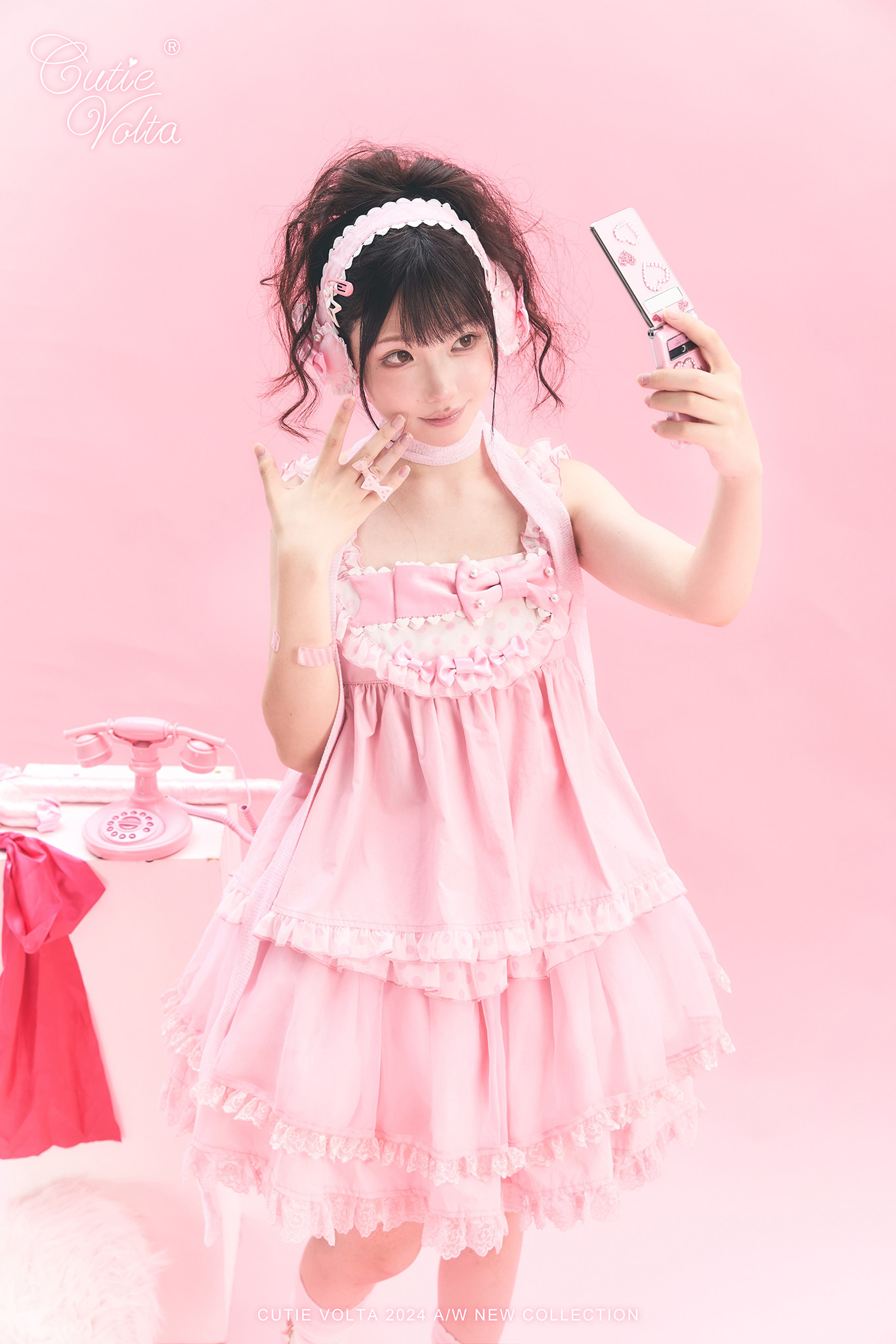 Candy Cottage - Old School Lolita Polka Dot Dress & Top Skirt Set 45522:851854
