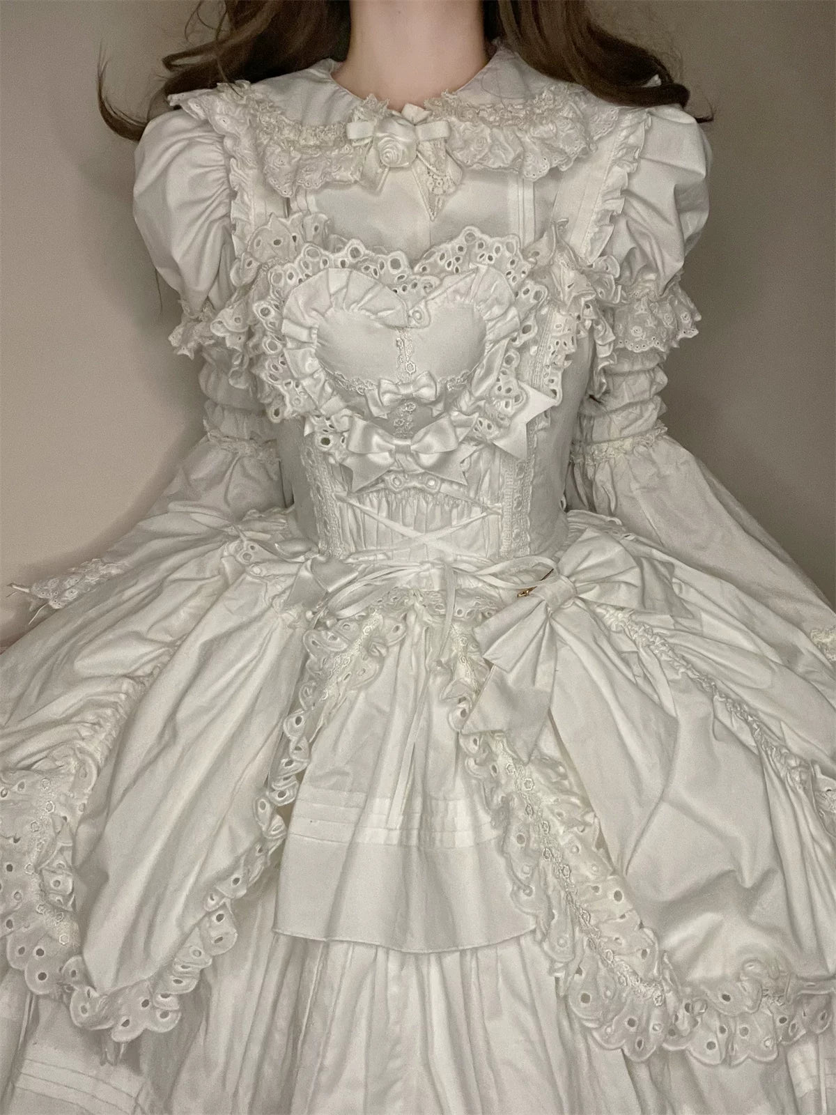Cotton Gothic Lolita Long JSK, Drawn-up Hem 45213:841065