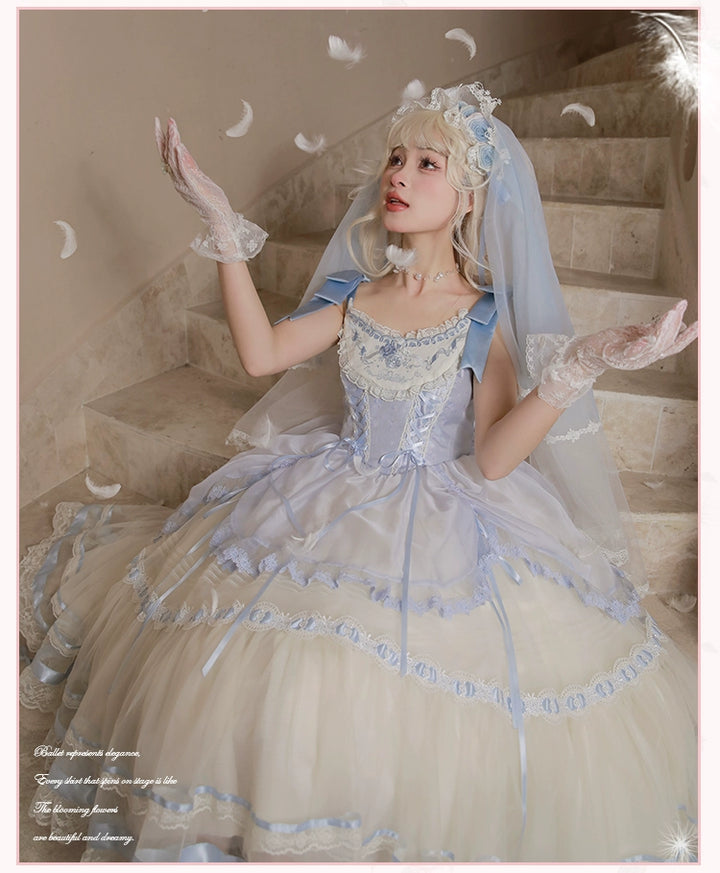 Flower and Pearl Box~Silk Ballet~Wedding Lolita JSK Dress Princess Bridal Dress 34050:442812