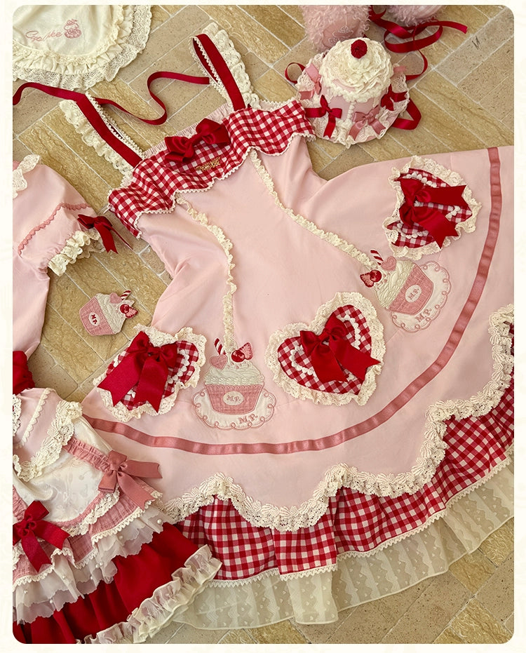 Mademoiselle Pearl~Cup Cake~Sweet Lolita OP Dress Kawaii Lolita JSK SK   