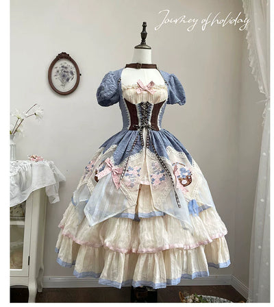 (BFM)Shuangsheng Dream Island~Country Lolita Dress OP Bouquet Embroidery   