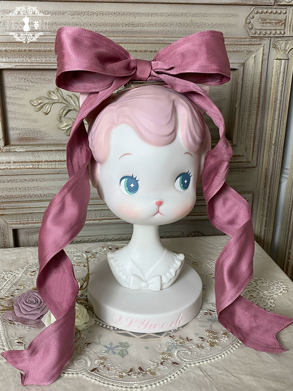 Miss Point - Sweet Lolita Accessories KC Hair Clip Brooch Waistband Cuffs Twisted Bow Hair Clip- Plum