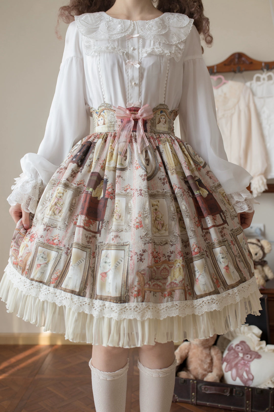 Flower Banquet~Sweet Lolita Blouse Embroidered Shirt with Long Sleeve   